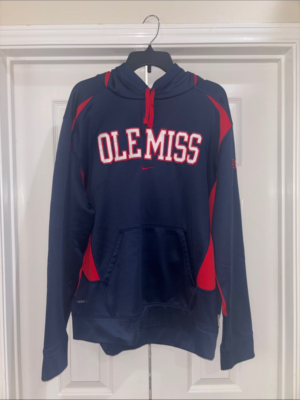 Nike Navy and Red Ole Miss Pullover Hoodie